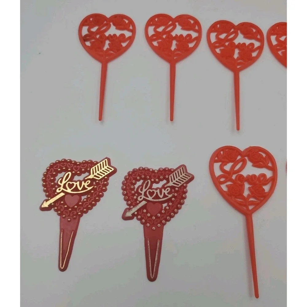 Vintage‎ Valentines Day Cupcake Picks Decorations